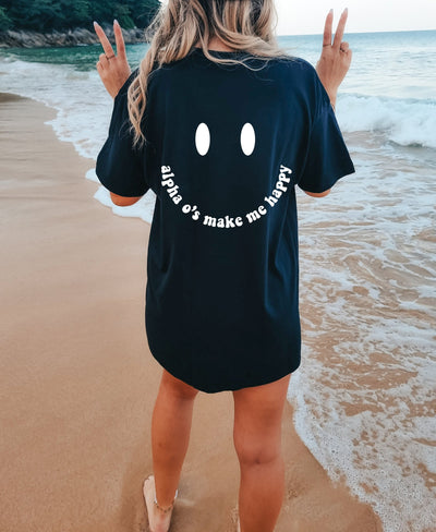 Alpha Omicron Pi's Make Me Happy Sorority Comfy T-shirt