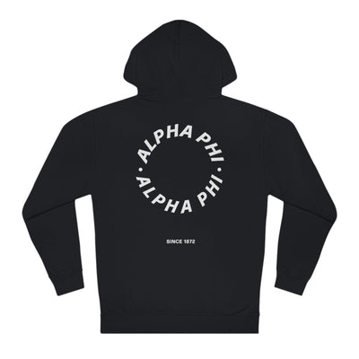 Alpha Phi / APhi Simple Trendy Cute Circle Sorority Hoodie Sweatshirt Design Black