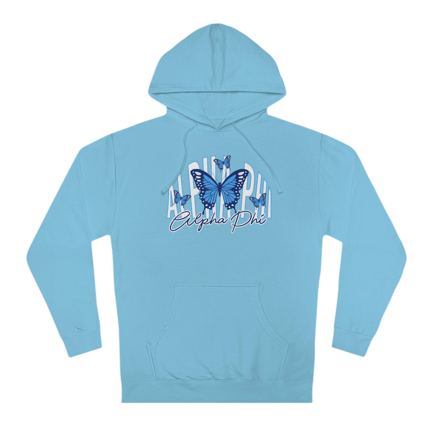 Alpha Phi Baby Blue Butterfly Cute Sorority Sweatshirt