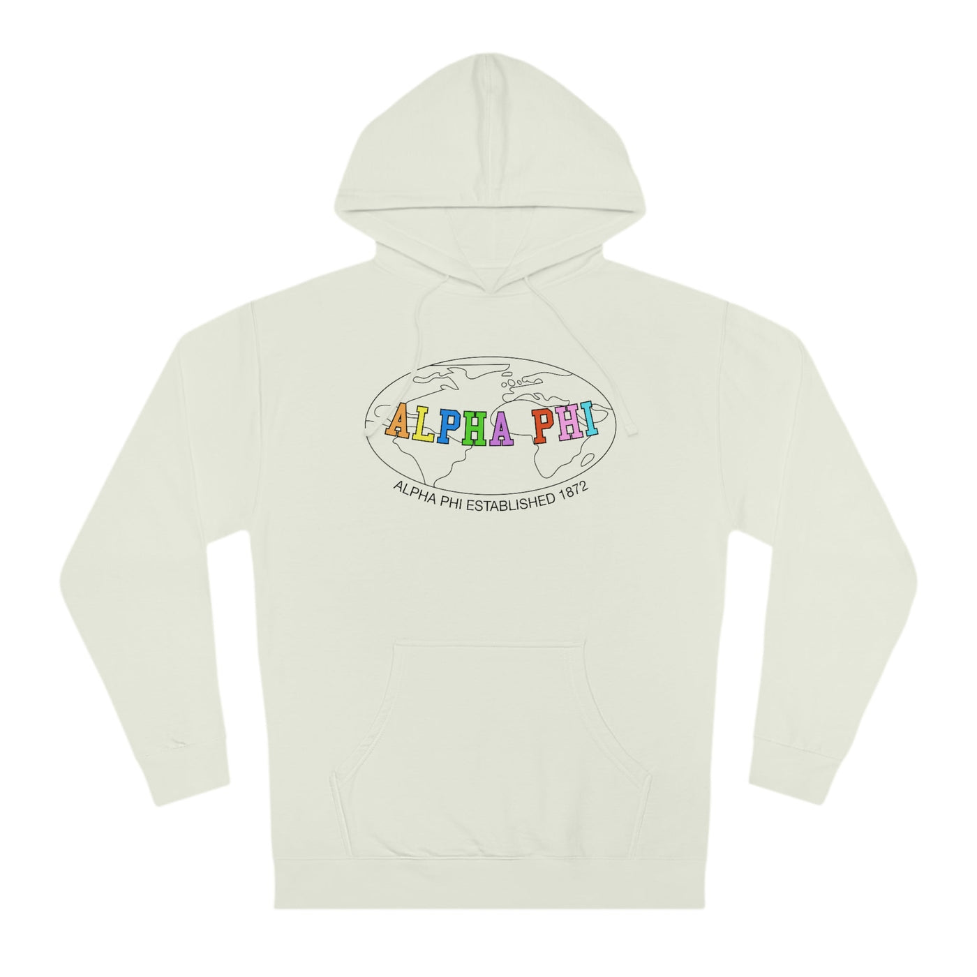 Alpha Phi Colorful Text Cute World Trendy APhi Sorority Hoodie