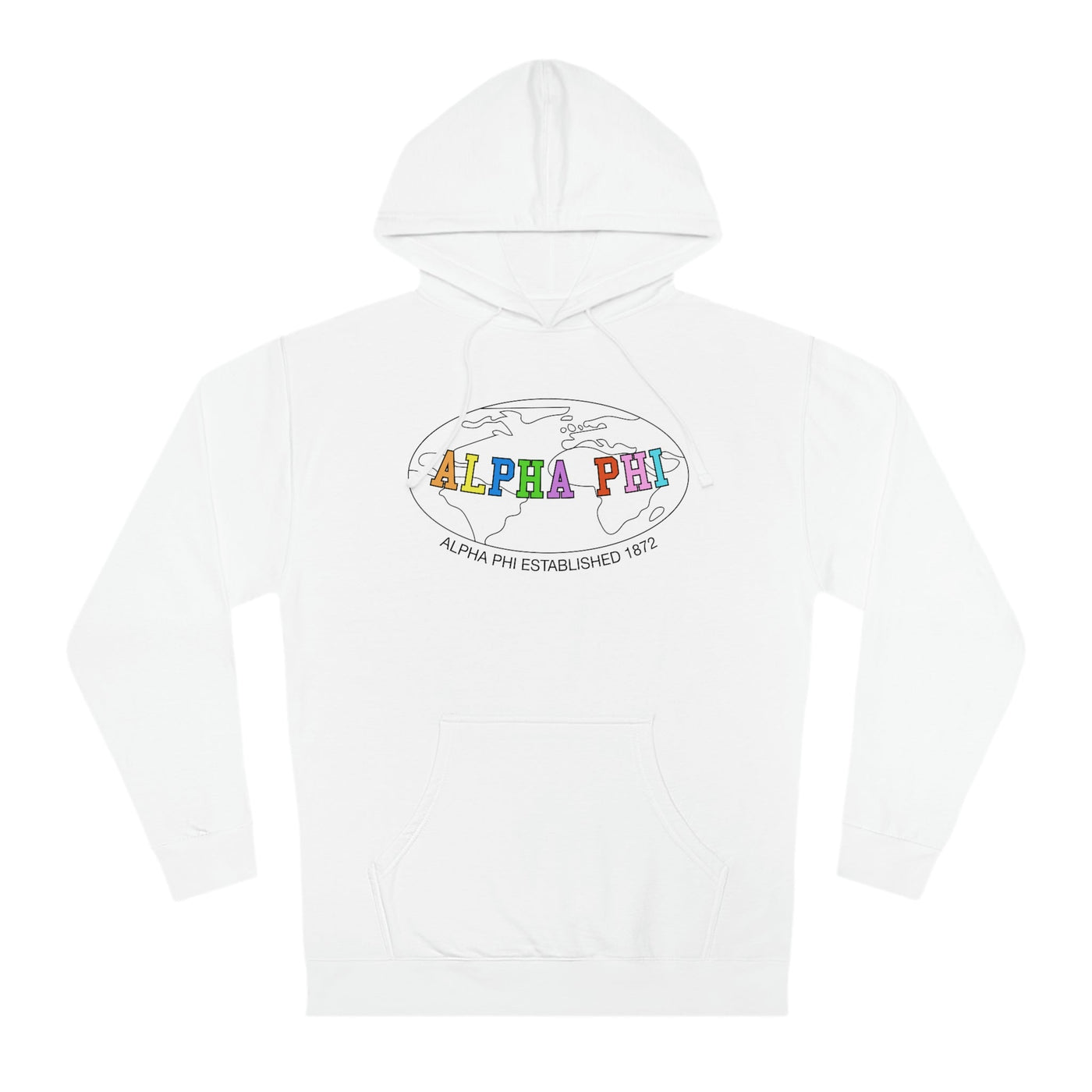 Alpha Phi Colorful Text Cute World Trendy APhi Sorority Hoodie