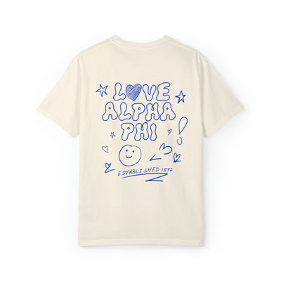 Alpha Phi Love Doodle Sorority T-shirt