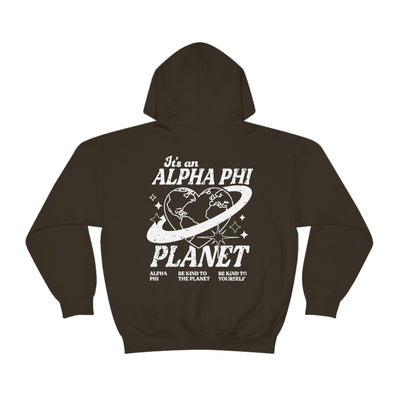 Alpha Phi Planet Hoodie | Be Kind to the Planet Trendy Sorority Hoodie