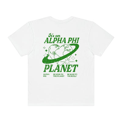 Alpha Phi Planet T-shirt | Be Kind to the Planet Trendy Sorority shirt