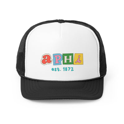 Alpha Phi Scrabble Doodle Foam Trucker Hat