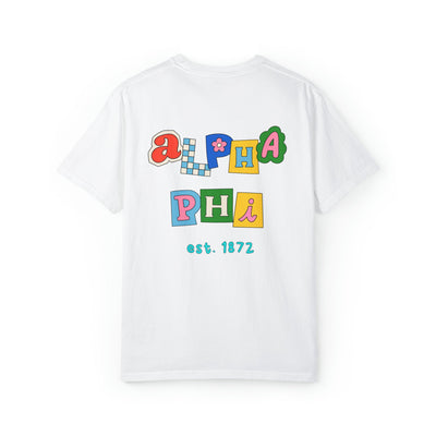 Alpha Phi Scrapbook Sorority Comfy T-shirt