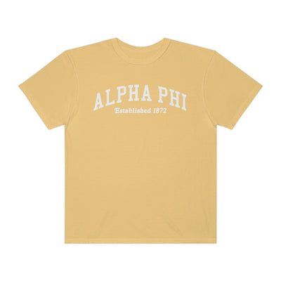 Alpha Phi Varsity College Sorority Comfy T-Shirt