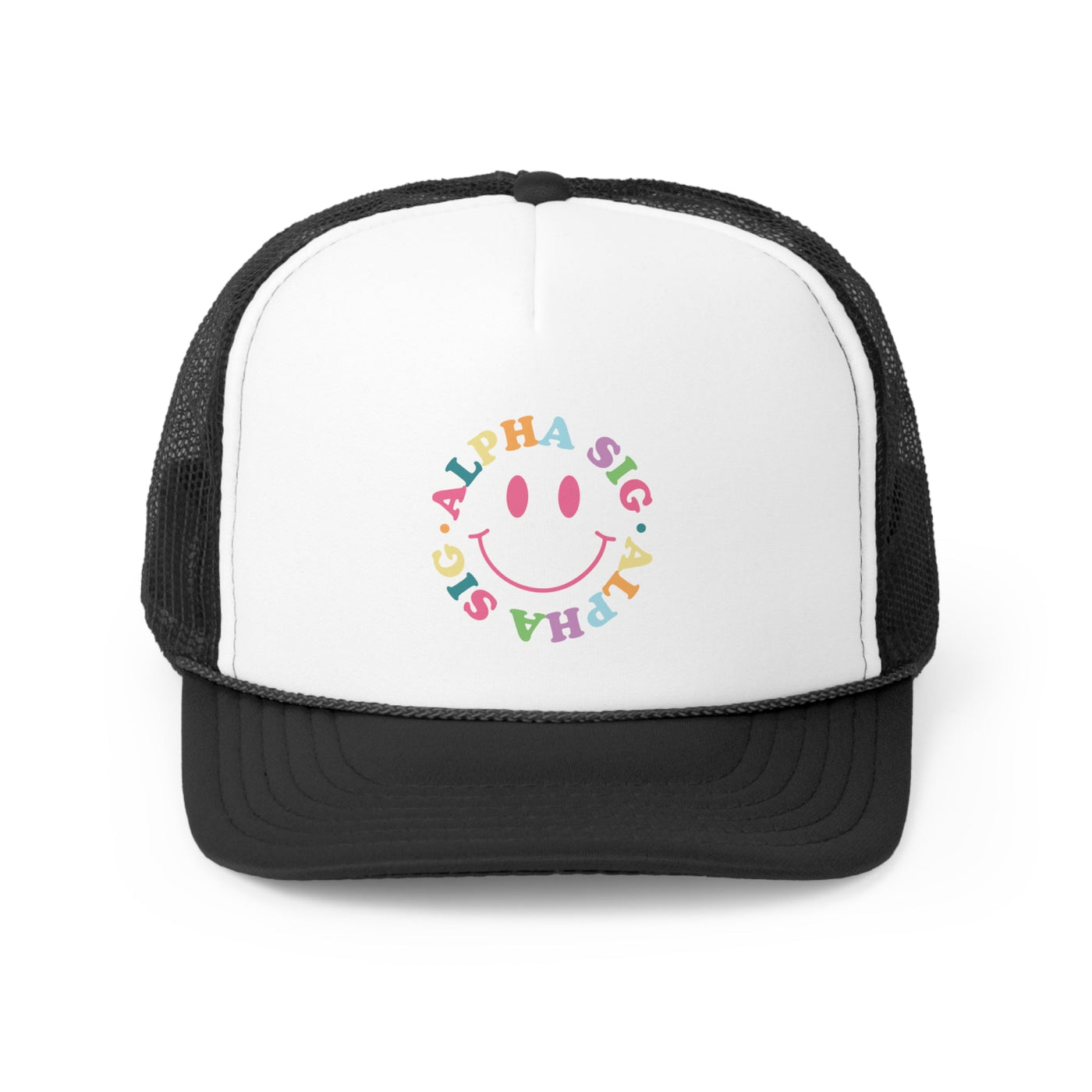 Alpha Sigma Alpha Colorful Smile Foam Trucker Hat