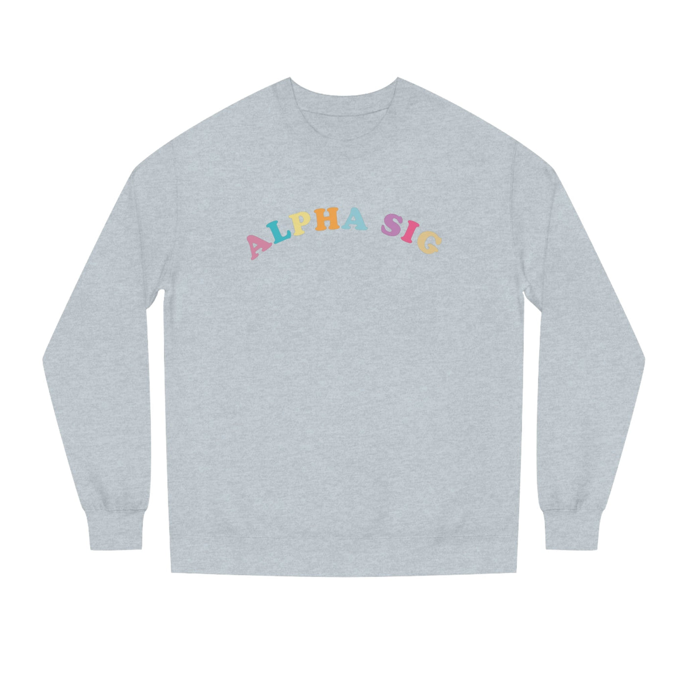 Alpha Sigma Alpha Colorful Text Cute Alpha Sig Sorority Crewneck Sweatshirt