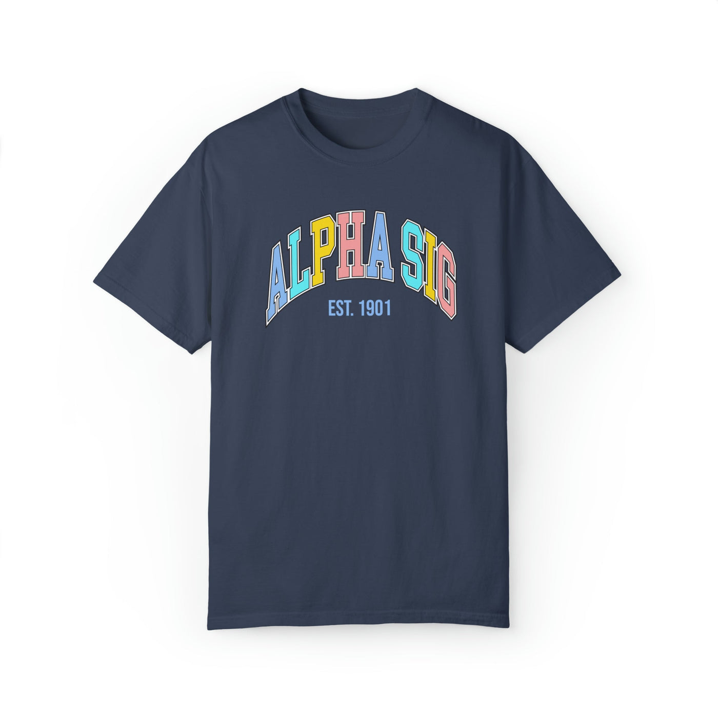 Alpha Sigma Alpha Pastel Varsity Sorority T-shirt