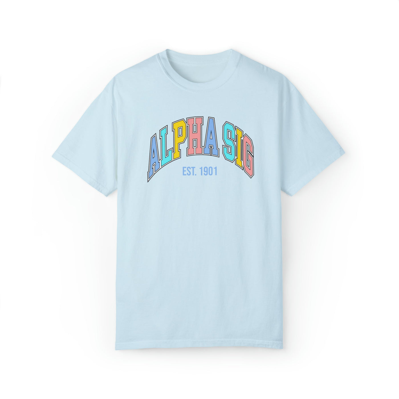 Alpha Sigma Alpha Pastel Varsity Sorority T-shirt