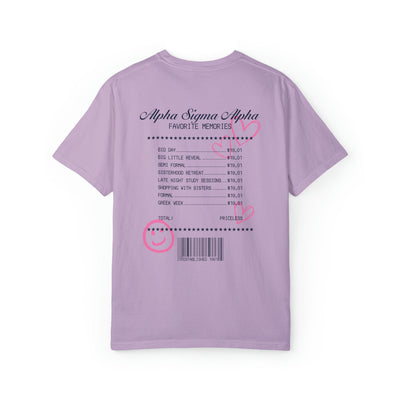Alpha Sigma Alpha Sorority Receipt Comfy T-shirt
