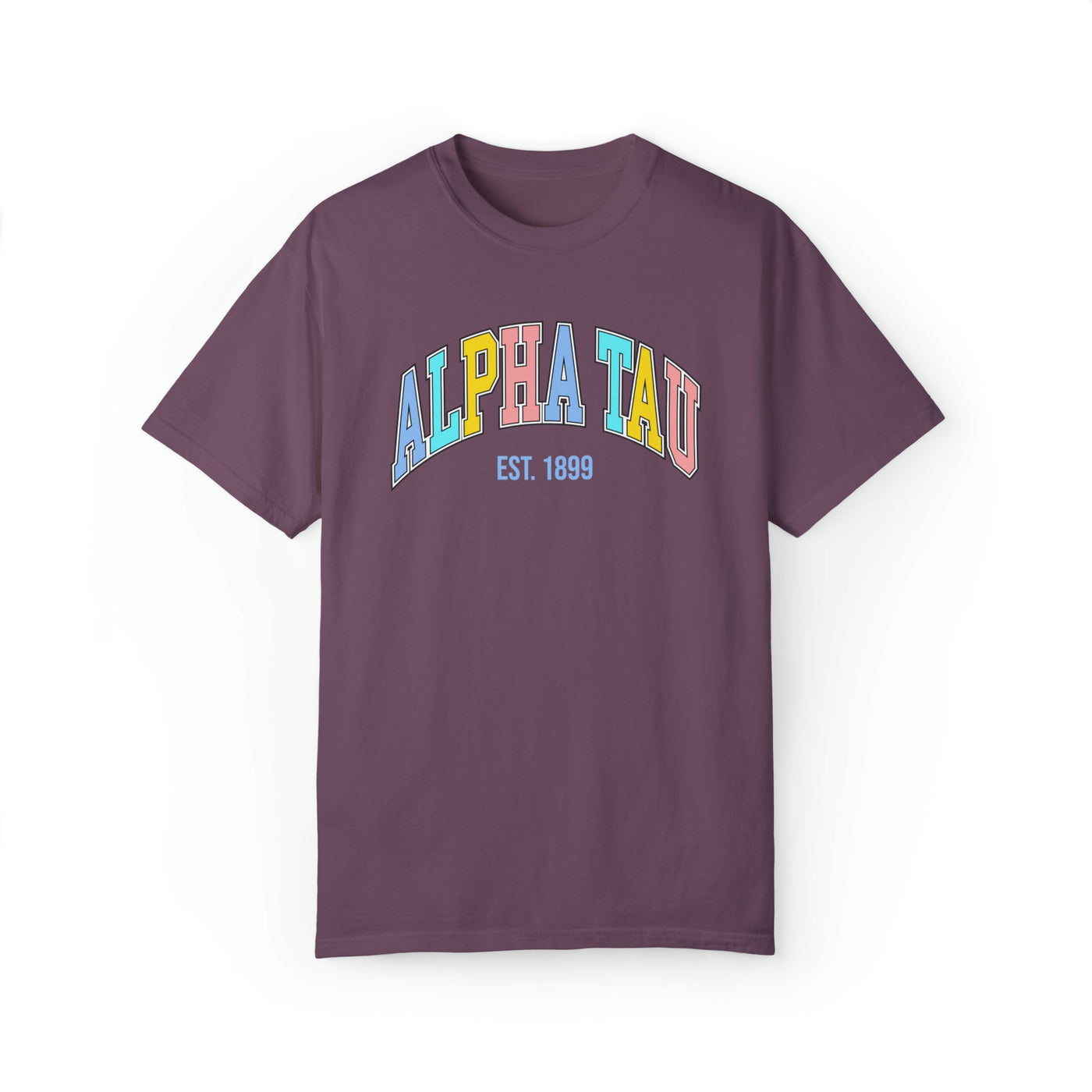 Alpha Sigma Tau Pastel Varsity Sorority T-shirt