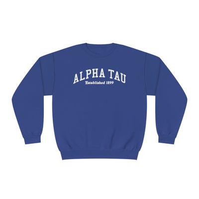 Alpha Sigma Tau Sorority Varsity College Alpha Tau Crewneck Sweatshirt
