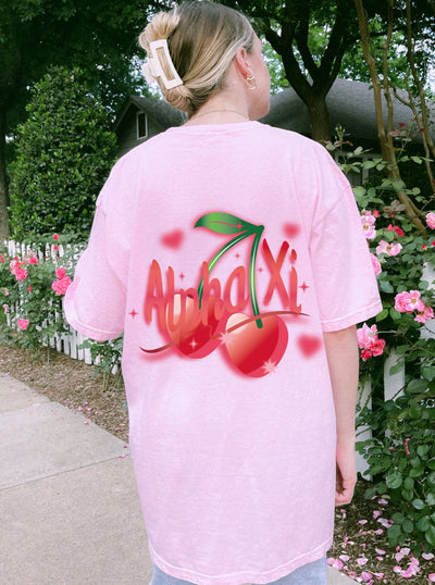 Alpha Xi Delta Cherry Airbrush Sorority T-shirt