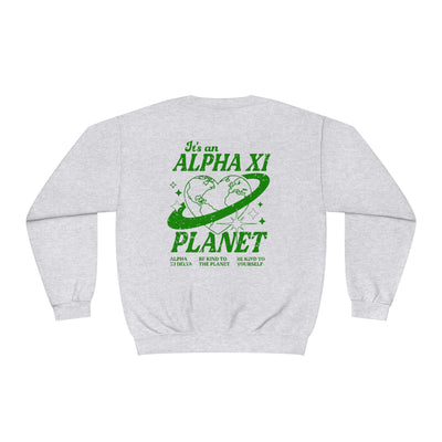 Alpha Xi Delta Crewneck Sweatshirt | Be Kind to the Planet Trendy Sorority Crewneck