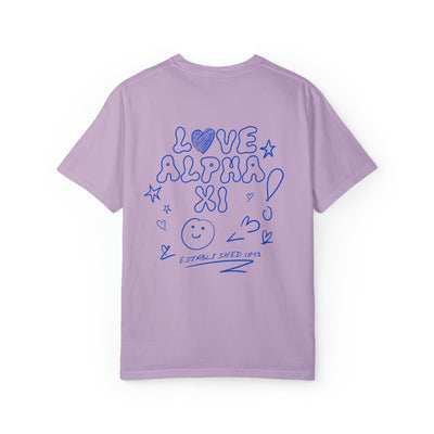 Alpha Xi Delta Love Doodle Sorority T-shirt