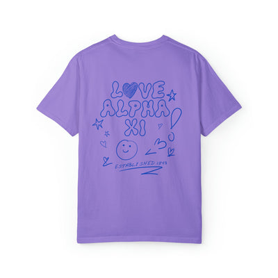 Alpha Xi Delta Love Doodle Sorority T-shirt