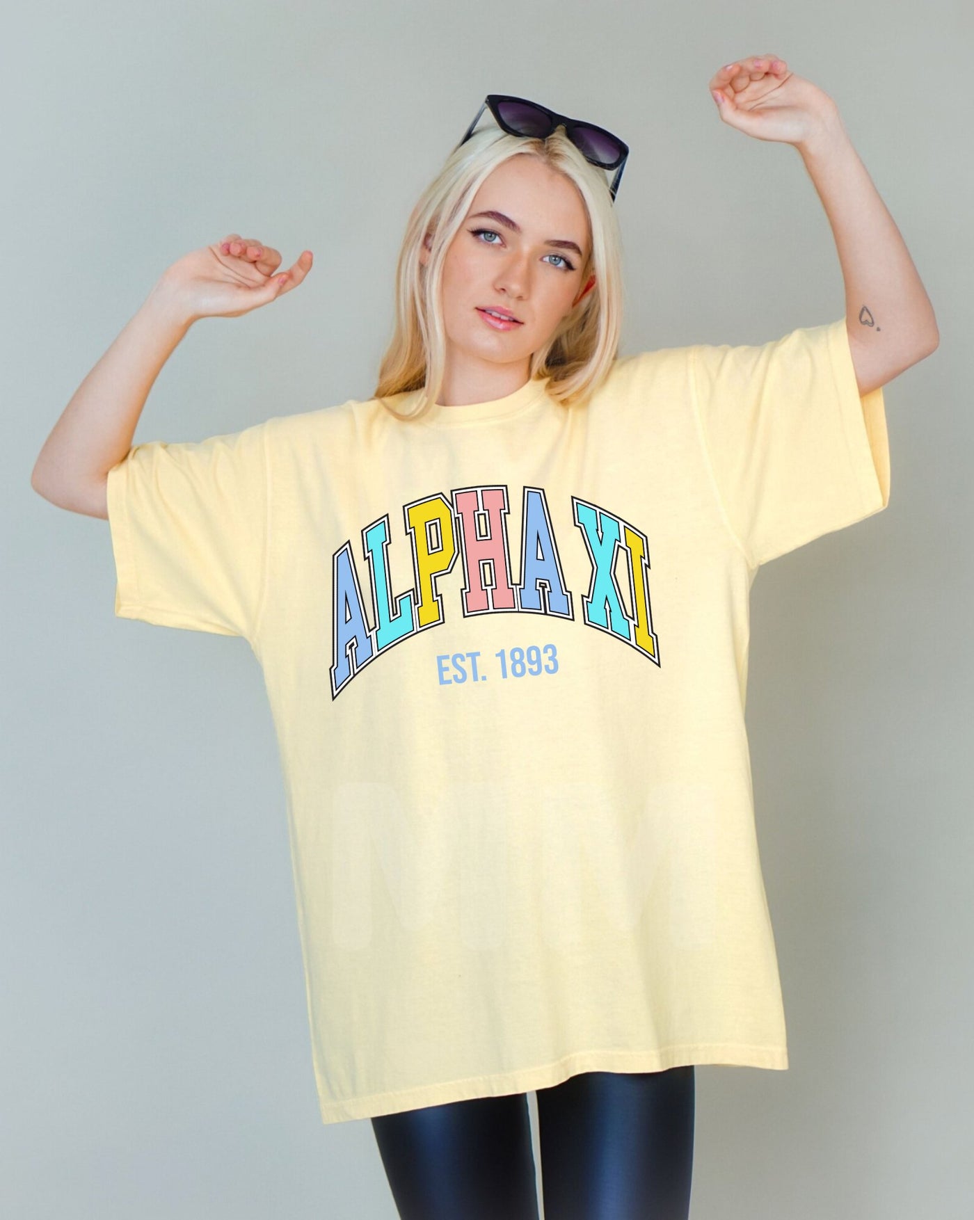 Alpha Xi Delta Pastel Varsity Sorority T-shirt