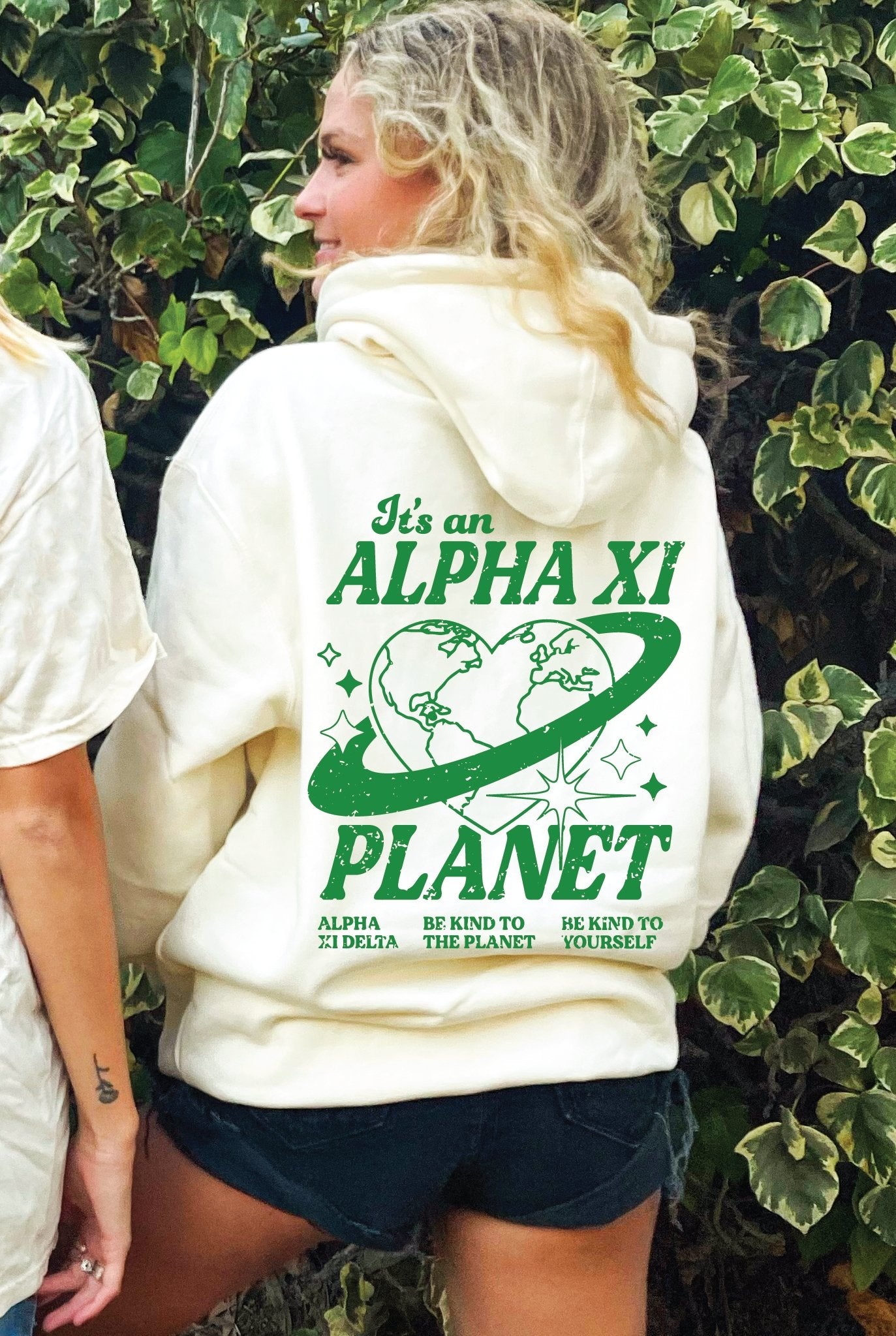 Alpha Xi Delta Planet Hoodie | Be Kind to the Planet Trendy Sorority Hoodie