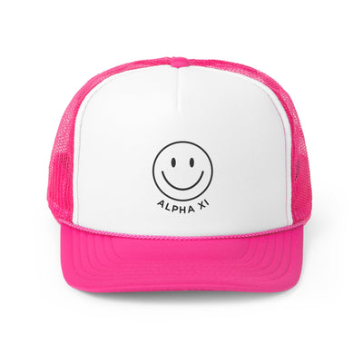 Alpha Xi Delta Smile Trendy Foam Trucker Hat