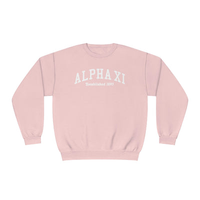 Alpha Xi Delta Sorority Varsity College Alpha Xi Crewneck Sweatshirt