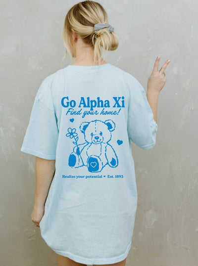 Alpha Xi Delta Teddy Bear Sorority T-shirt