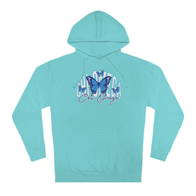 Chi Omega Baby Blue Butterfly Cute Sorority Sweatshirt