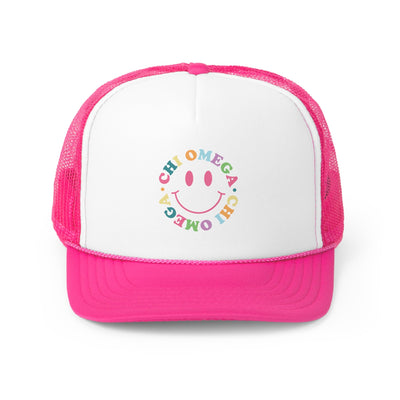 Chi Omega Colorful Smile Foam Trucker Hat