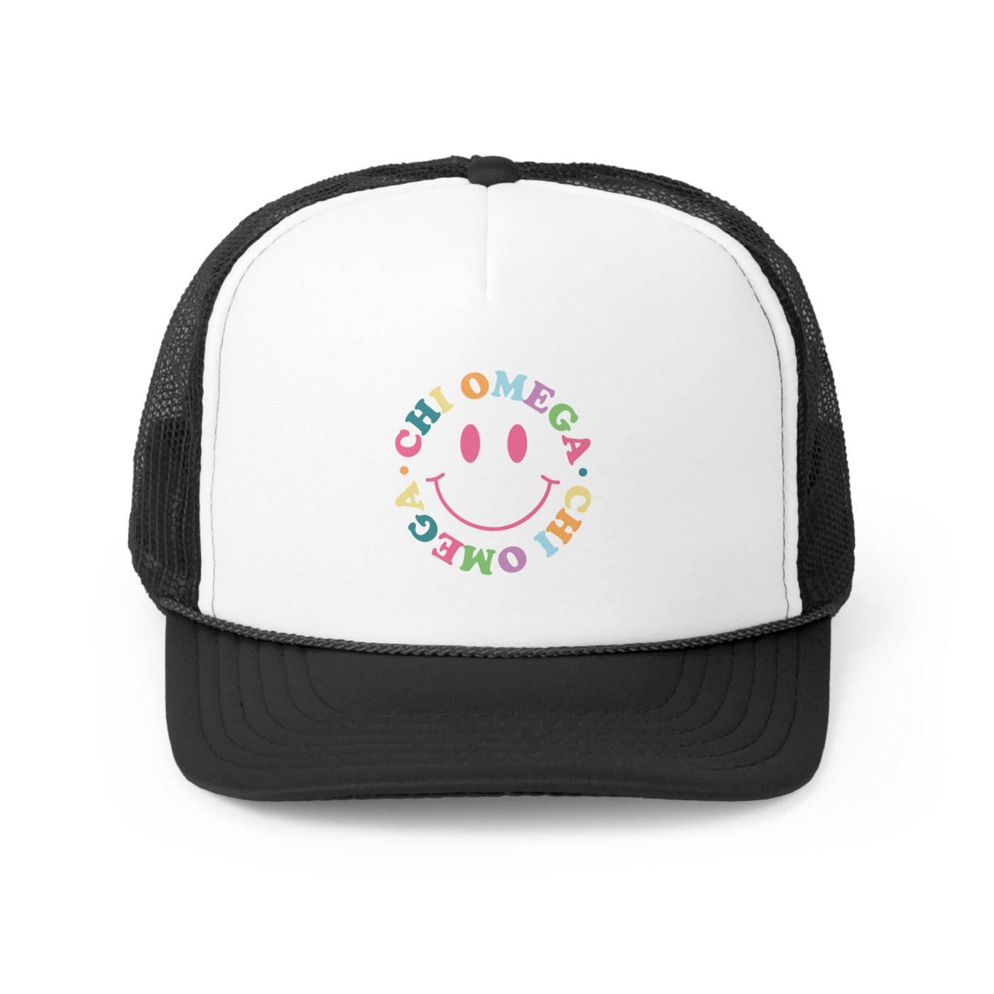 Chi Omega Colorful Smile Foam Trucker Hat