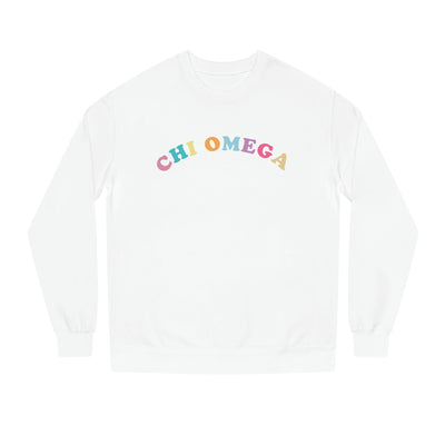 Chi Omega Colorful Text Cute Sorority Crewneck Sweatshirt