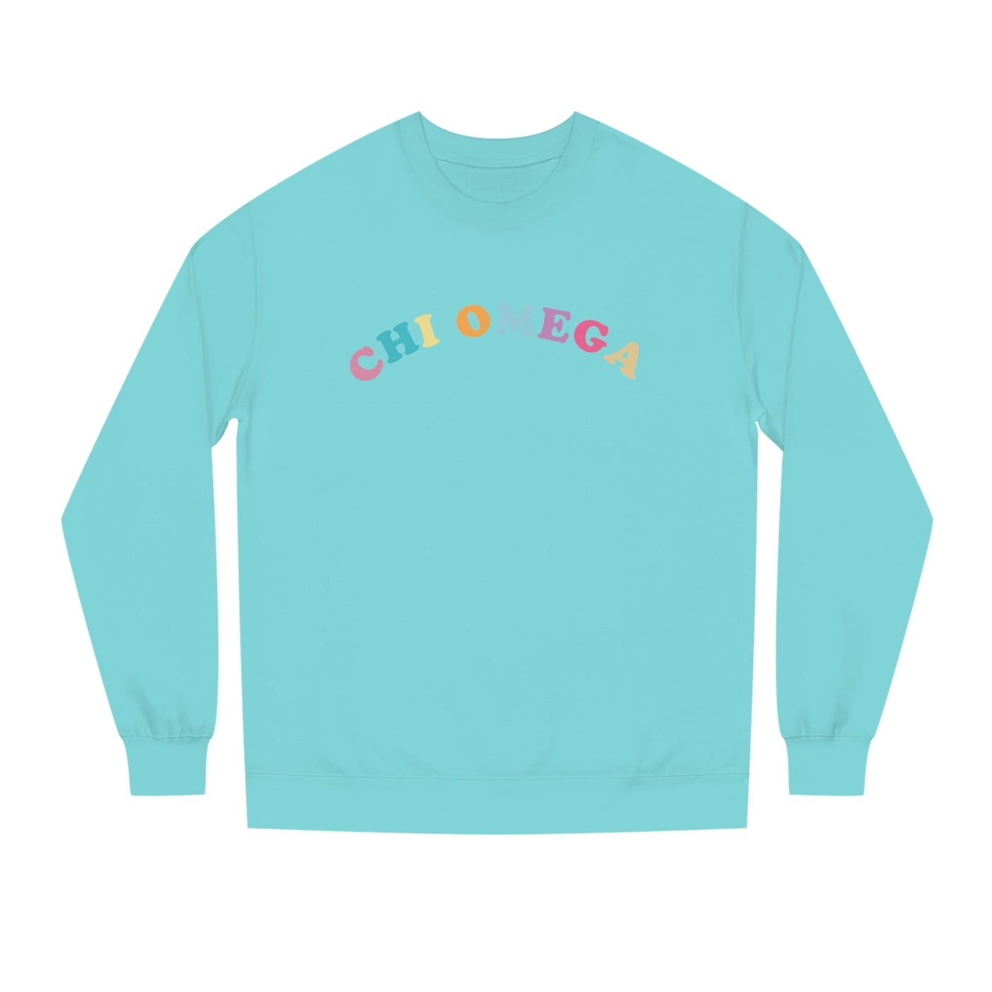 Chi Omega Colorful Text Cute Sorority Crewneck Sweatshirt