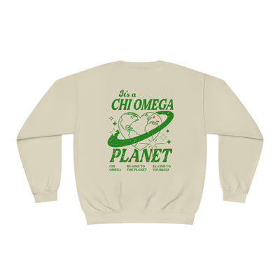 Chi Omega Crewneck Sweatshirt | Be Kind to the Planet Trendy Sorority Crewneck