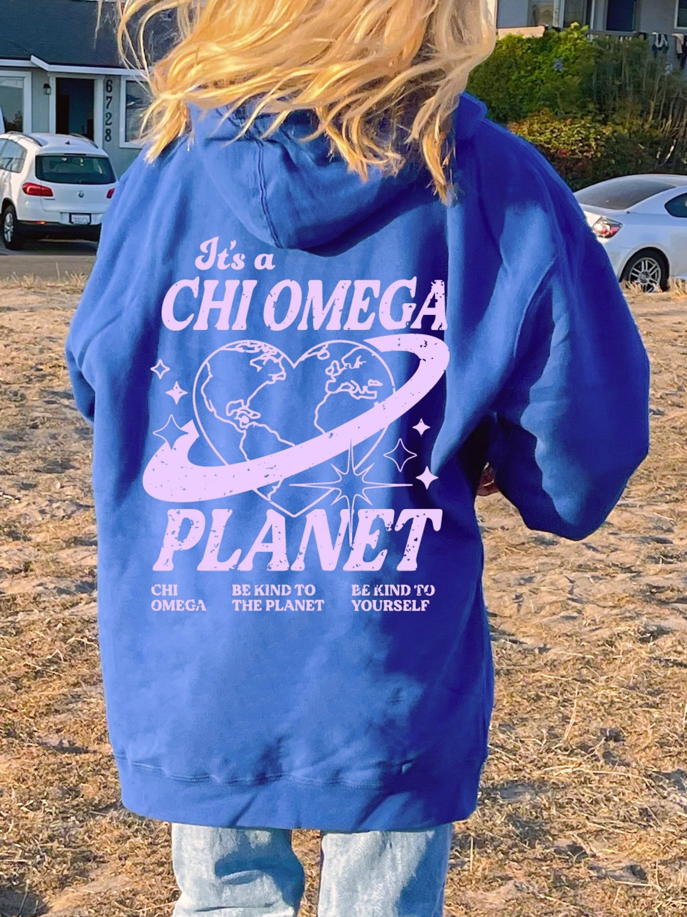 Chi Omega Planet Hoodie | Be Kind to the Planet Trendy Sorority Hoodie