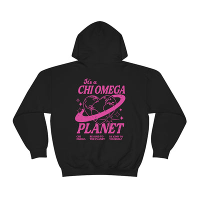 Chi Omega Planet Hoodie | Be Kind to the Planet Trendy Sorority Hoodie | Greek Life Sweatshirt | Trendy Sorority Sweatshirt