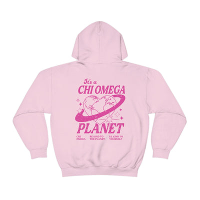 Chi Omega Planet Hoodie | Be Kind to the Planet Trendy Sorority Hoodie | Greek Life Sweatshirt | Trendy Sorority Sweatshirt