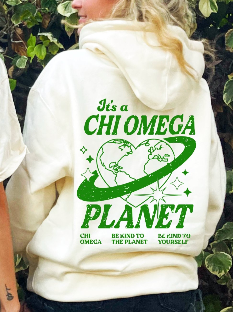 Chi Omega Planet Hoodie | Be Kind to the Planet Trendy Sorority Sweatshirt