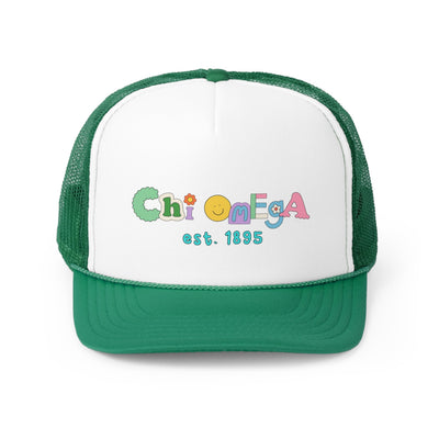 Chi Omega Scrabble Doodle Foam Trucker Hat