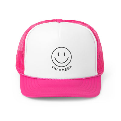 Chi Omega Smile Trendy Foam Trucker Hat