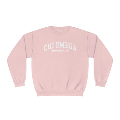 Chi Omega Sorority Varsity College Chi O Crewneck Sweatshirt