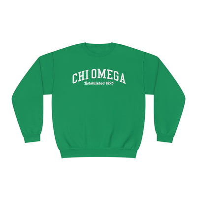 Chi Omega Sorority Varsity College Chi O Crewneck Sweatshirt