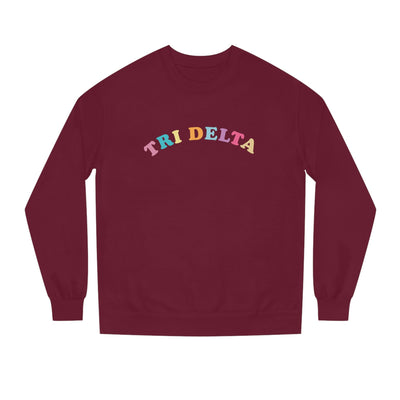 Delta Delta Delta Colorful Text Cute Tri Delta Sorority Crewneck Sweatshirt