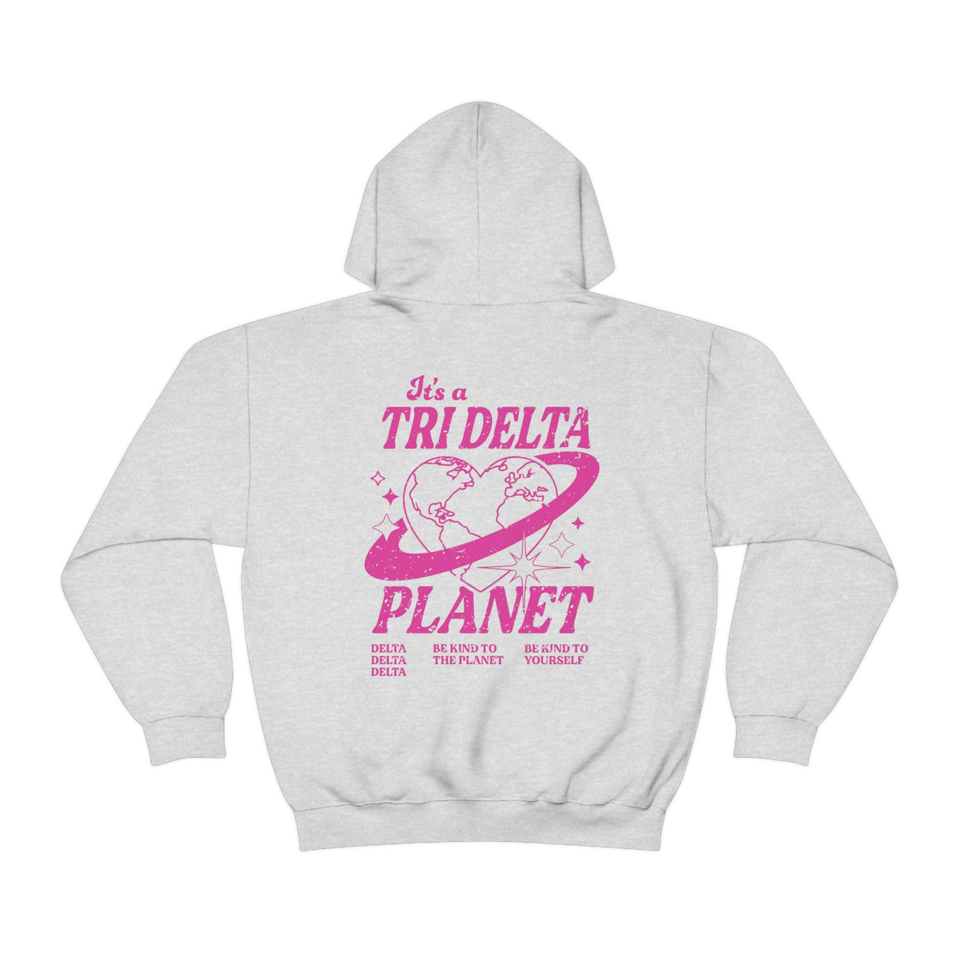 Delta Delta Delta Planet Hoodie | Be Kind to the Planet Trendy Sorority Hoodie | Greek Life Sweatshirt | Trendy Sorority Sweatshirt
