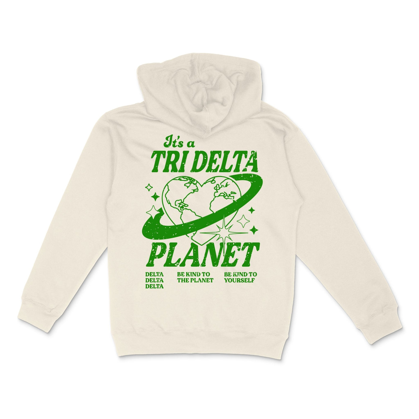 Delta Delta Delta Planet Hoodie | Tri Delta Be Kind to the Planet Trendy Sorority Sweatshirt