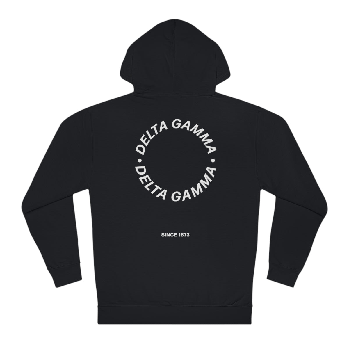 Delta Gamma / DG Simple Trendy Cute Circle Sorority Hoodie Sweatshirt Design Black