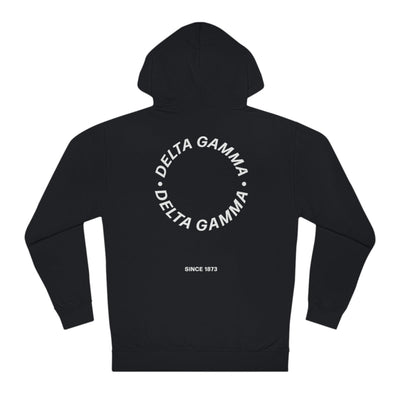 Delta Gamma / DG Simple Trendy Cute Circle Sorority Hoodie Sweatshirt Design Black