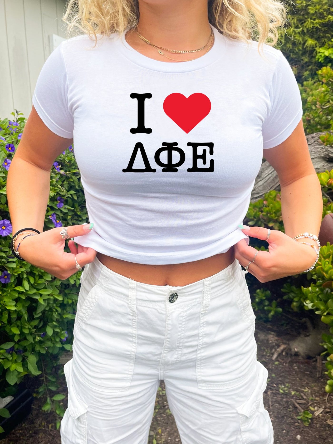 Delta Phi Epsilon I Heart NY Sorority Baby Tee Crop Top