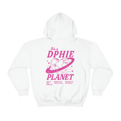 Delta Phi Epsilon Planet Hoodie | Be Kind to the Planet Trendy Sorority Hoodie | Greek Life Sweatshirt | Trendy Sorority Sweatshirt
