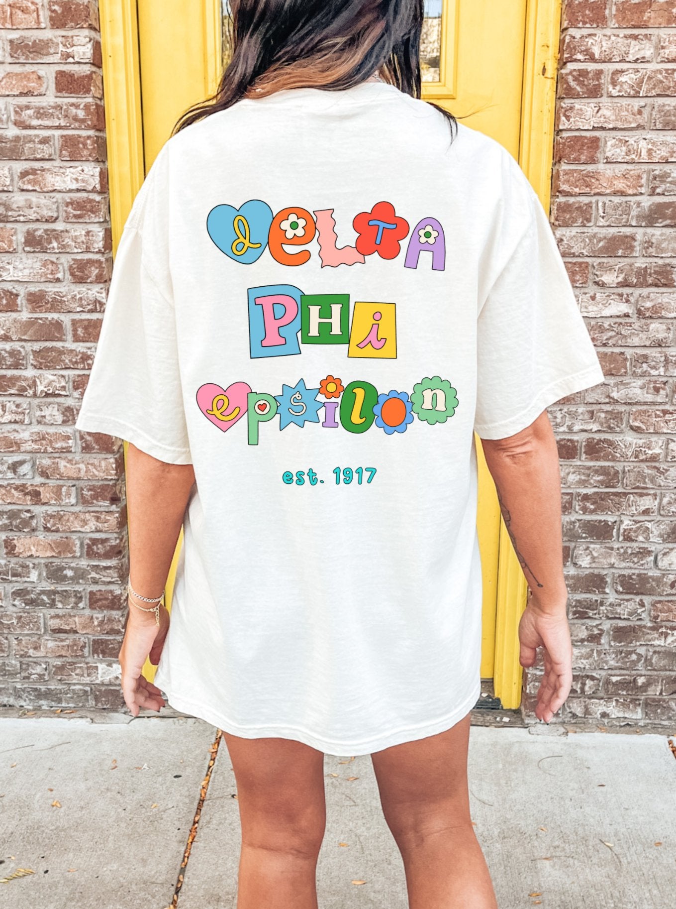 Delta Phi Epsilon Scrapbook Sorority Comfy T-shirt