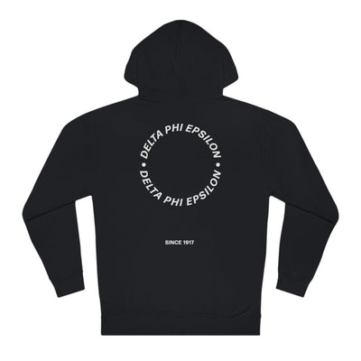 Delta Phi Epsilon Simple Trendy Cute Circle Sorority Hoodie Sweatshirt Design Black